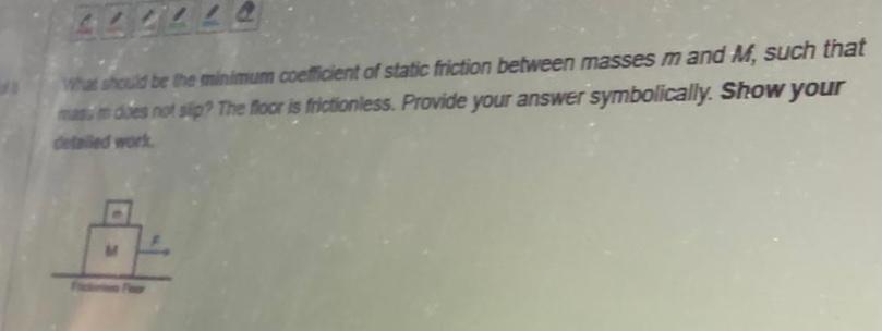 Solved 2222 What should be the minimum coefficient of static | Chegg.com