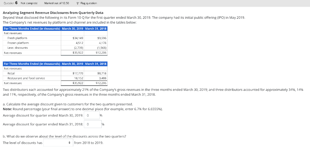 Solved Analyzing Segment Revenue Disclosures from Quarterly | Chegg.com