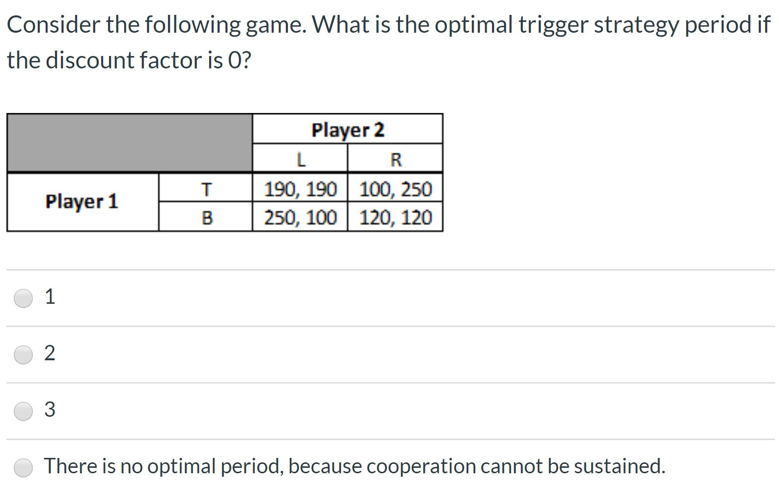 Solved Consider The Following Game. What Is The Optimal | Chegg.com