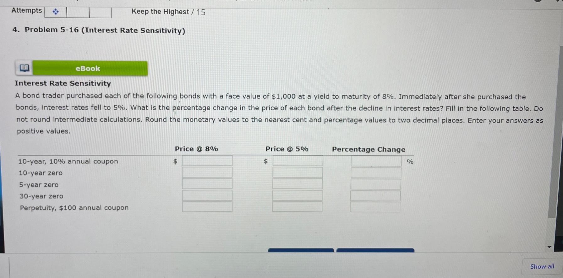 Sensitivity Interest Rate