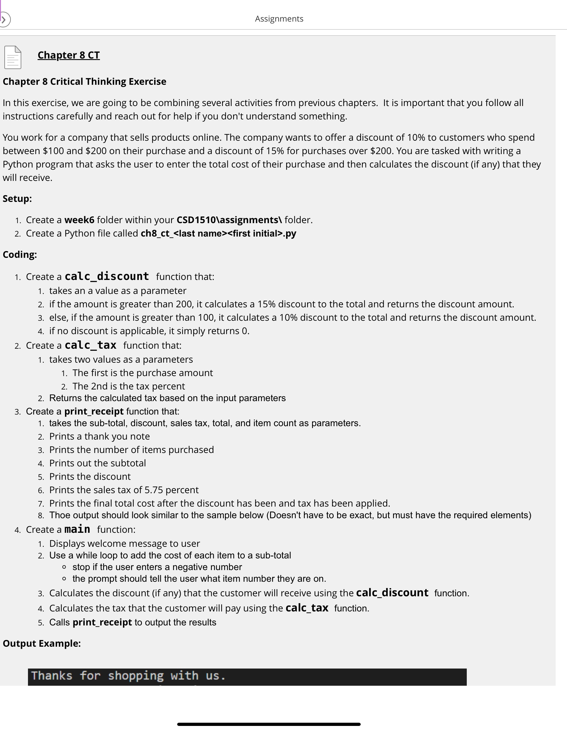 Solved Chapter 8 ﻿CTChapter 8 ﻿Critical Thinking ExerciseIn | Chegg.com