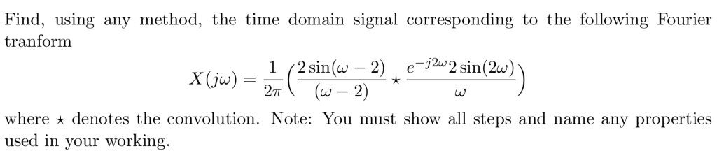 Solved Find, using any method, the time domain signal | Chegg.com