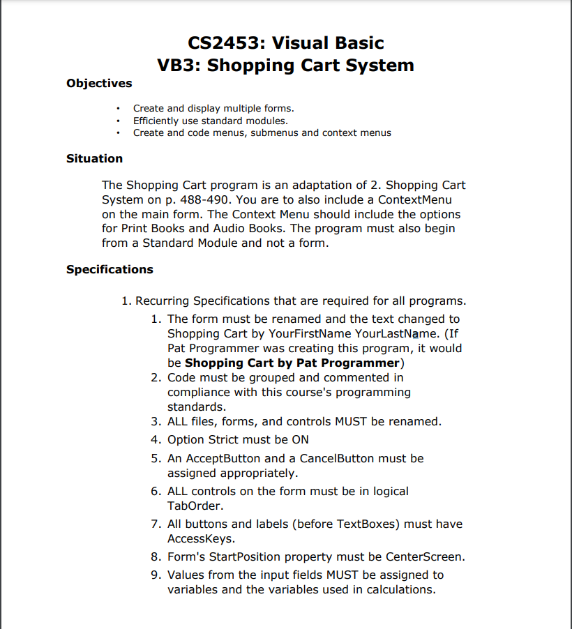Solved PLEASE HELP ME TO CREAT A VISUAL BASIC CODE THROUGH | Chegg.com