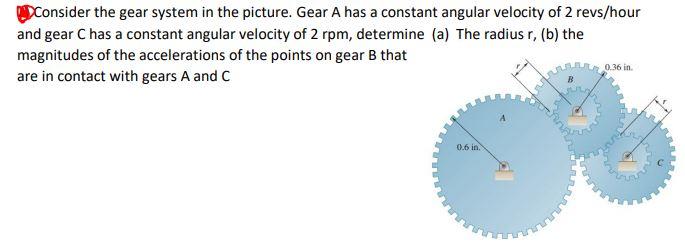 Solved Consider the gear system in the picture. Gear A has a | Chegg.com