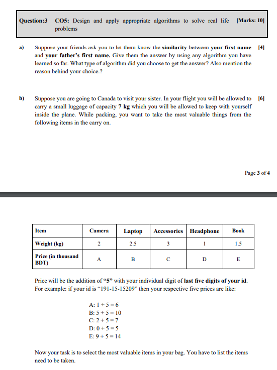 Solved Question:3 C05: Design and apply appropriate | Chegg.com