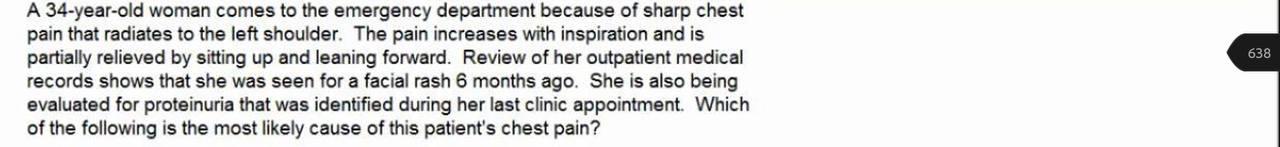 Solved 638 A 34-year-old woman comes to the emergency | Chegg.com