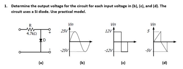 Solved 1. Determine the output voltage for the circuit for | Chegg.com