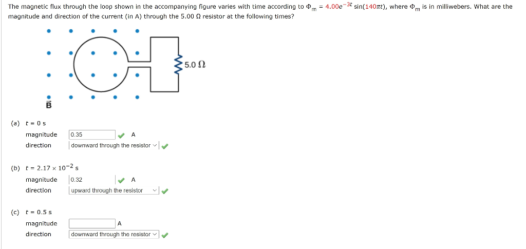 Solved The magnetic flux through the loop shown in the | Chegg.com