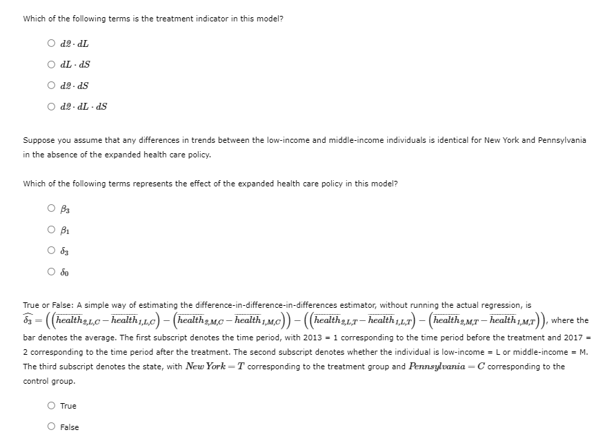 Solved 4. Difference-in-difference-in-differences estimator | Chegg.com