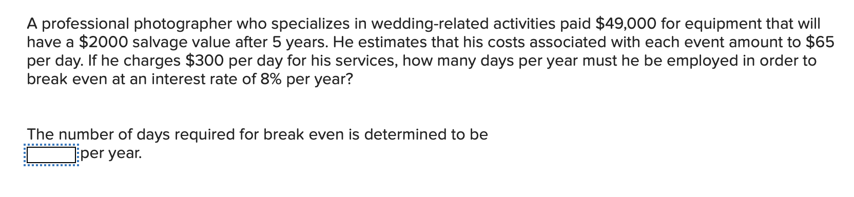 Solved A professional photographer who specializes in | Chegg.com