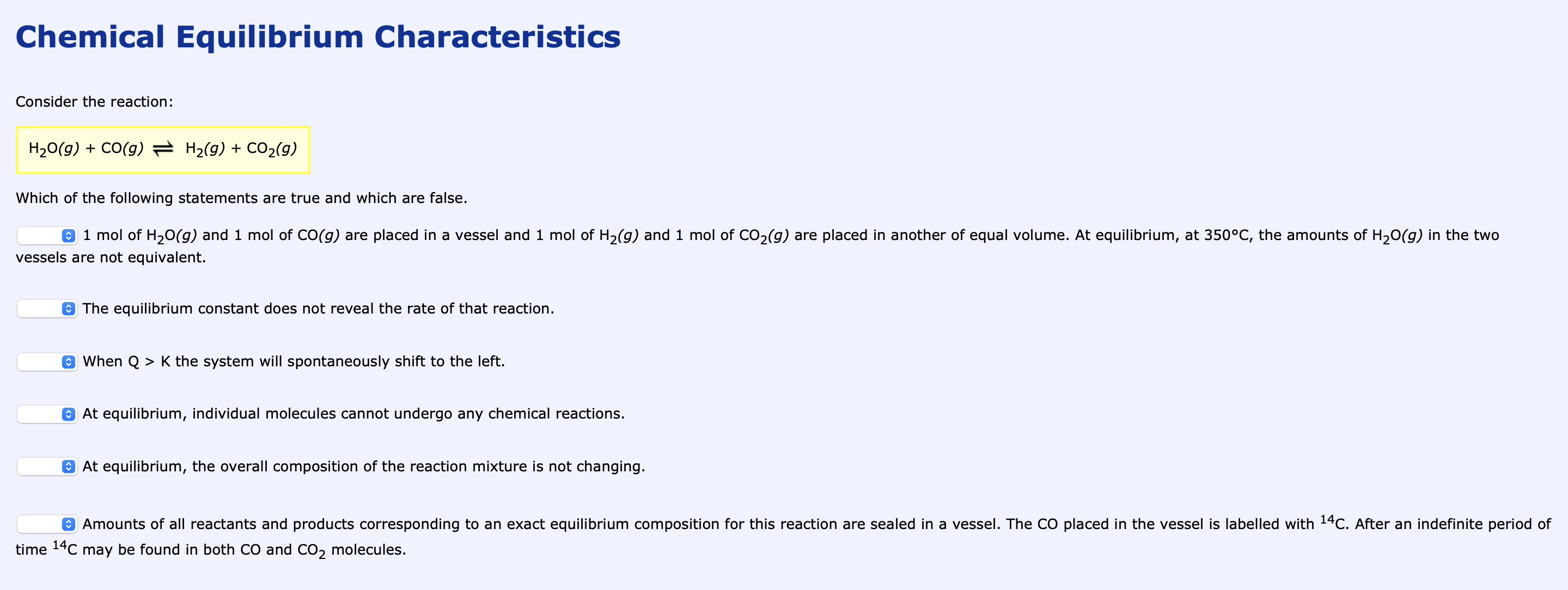 Solved Chemical Equilibrium Characteristics Consider the | Chegg.com
