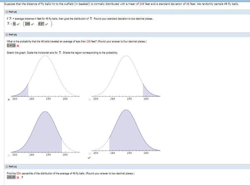 Solved Suppose that the distance of fly balls hit to the