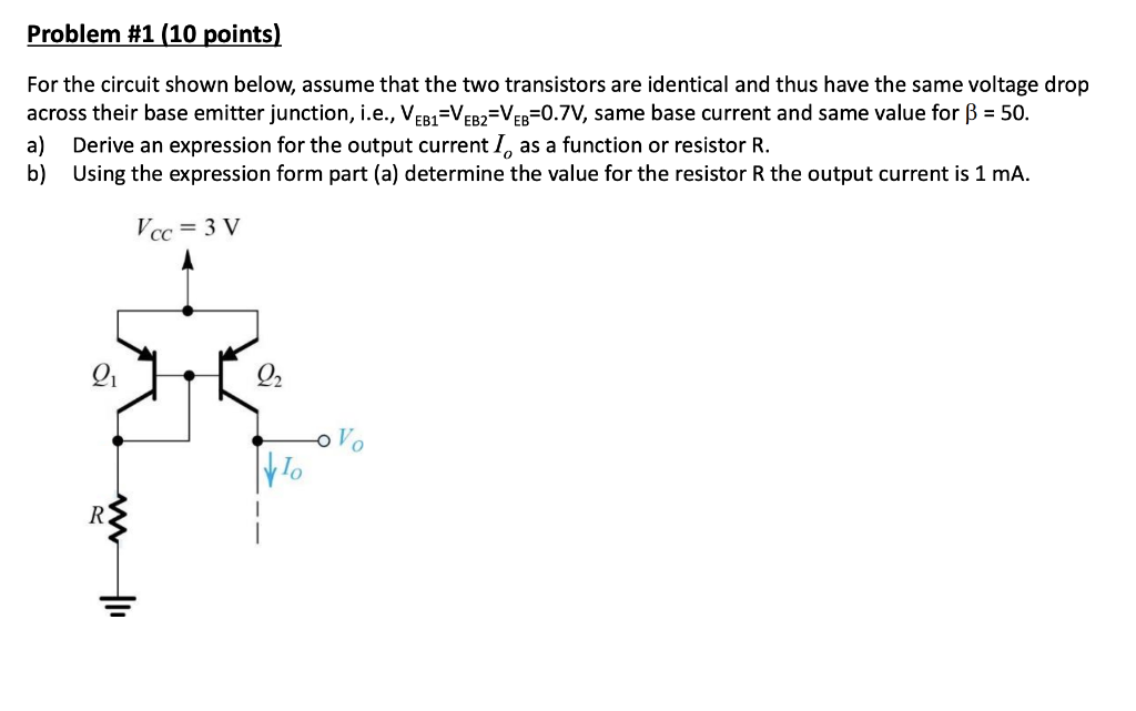 Solved Problem #1 (10 Points) For The Circuit Shown Below, | Chegg.com