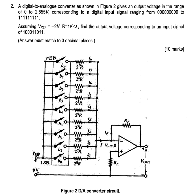 Solved 2. A Digital-to-analogue Converter As Shown In Figure | Chegg.com