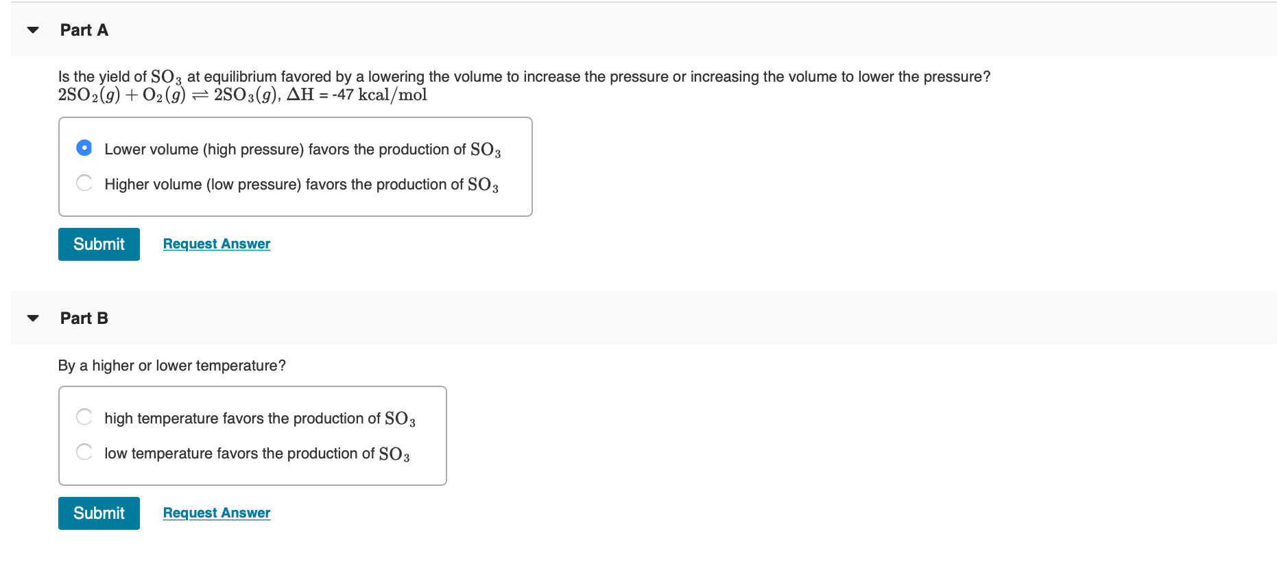 solved-part-a-is-the-yield-of-so3-at-equilibrium-favored-by-chegg