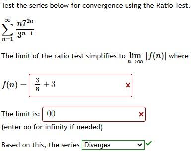 Solved Test the series below for convergence using the Ratio | Chegg.com