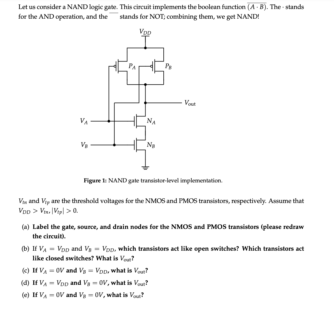 Solved Let Us Consider A NAND Logic Gate. This Circuit | Chegg.com