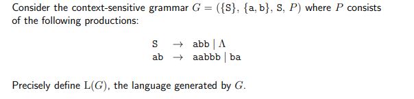 Consider The Context-sensitive Grammar \\( | Chegg.com