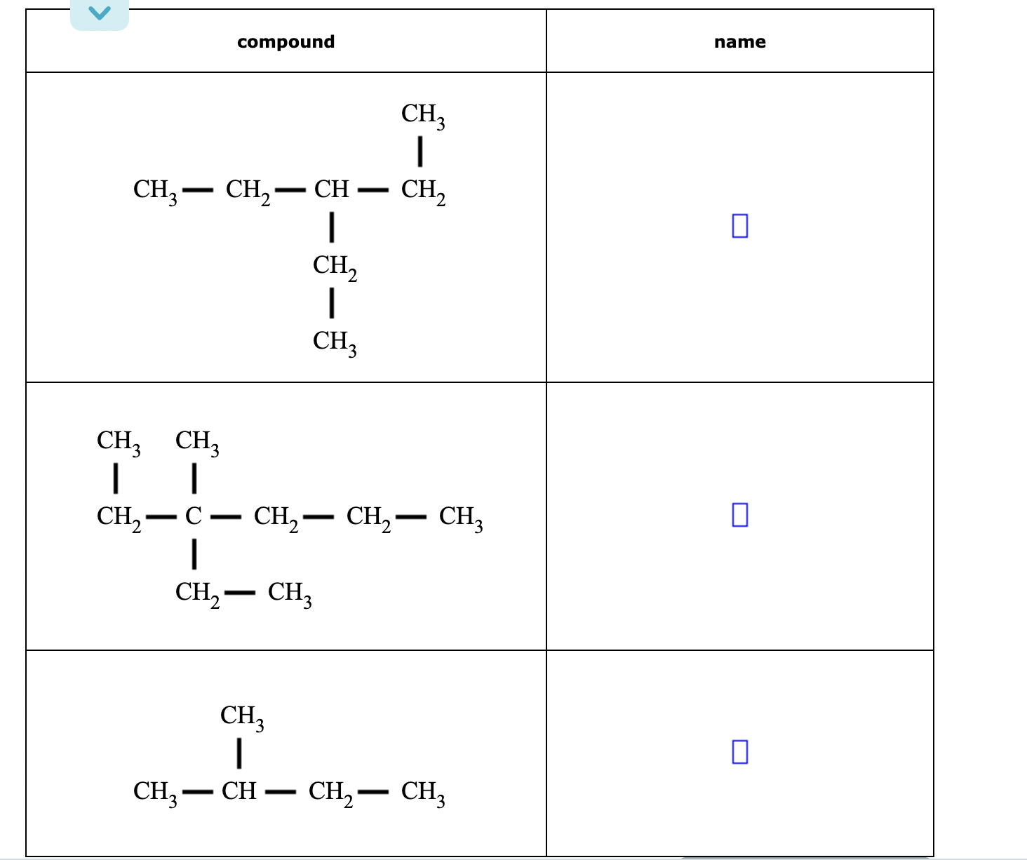 Solved Name the following organic compounds: | Chegg.com
