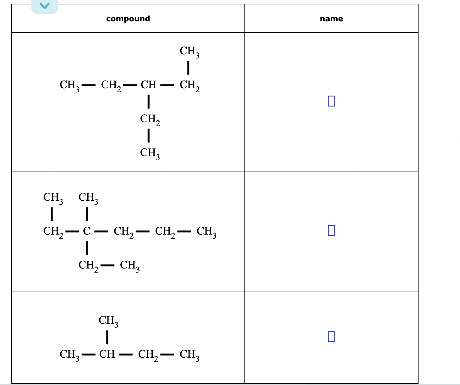 Solved Name The Following Organic Compounds: | Chegg.com