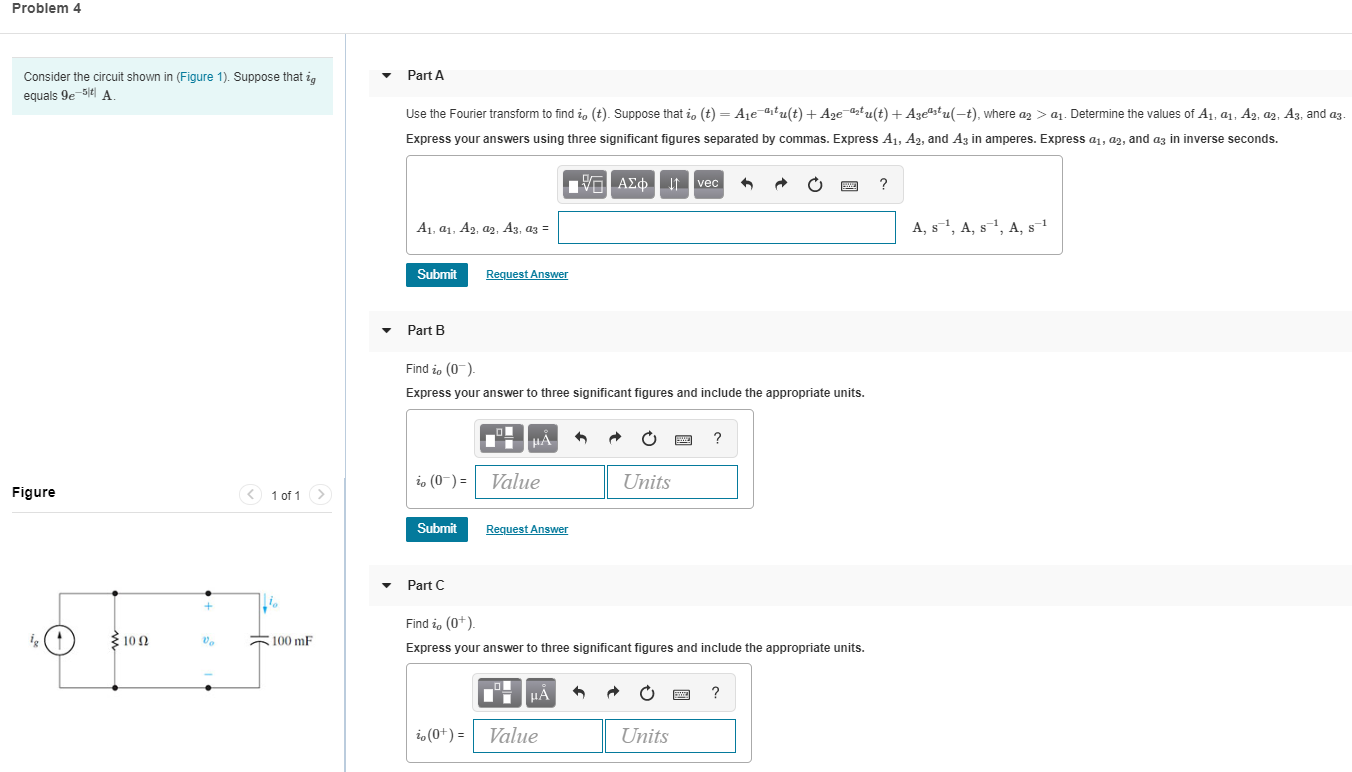 Solved Problem 4 Part A Consider the circuit shown in Figure | Chegg.com