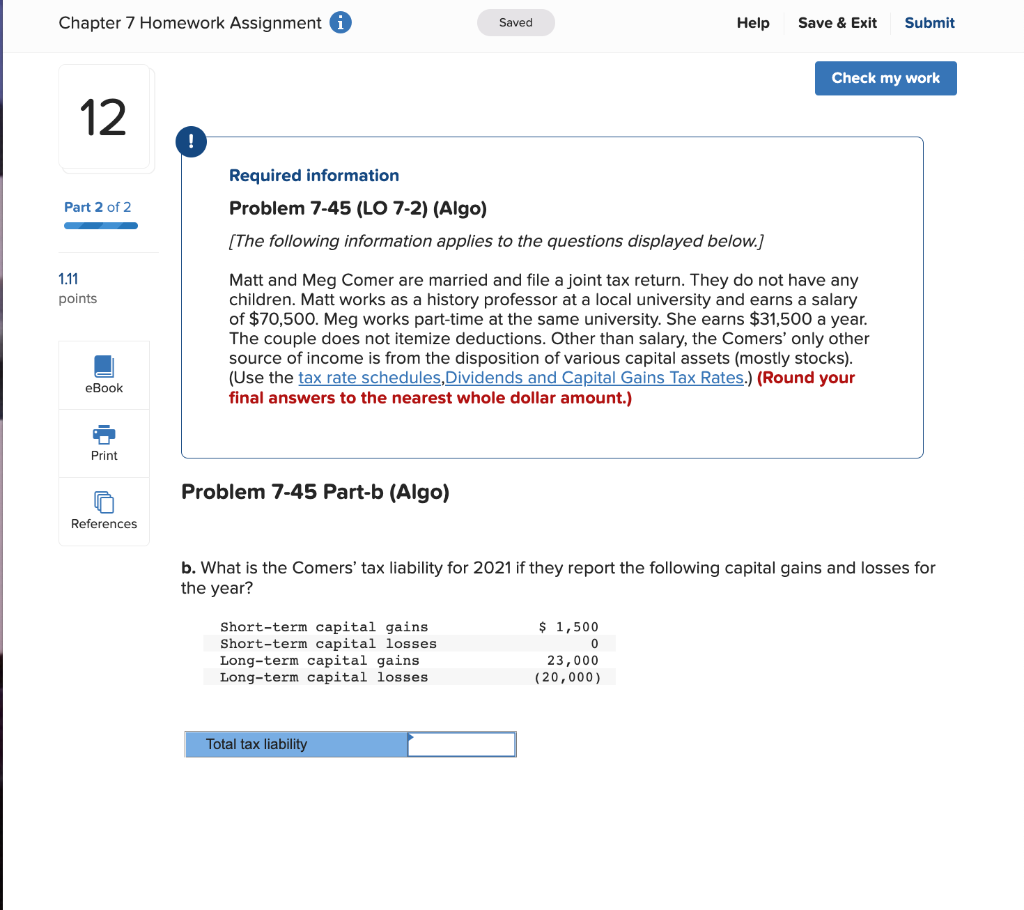 Solved Chapter 7 Homework Assignment I Saved Help Save & | Chegg.com