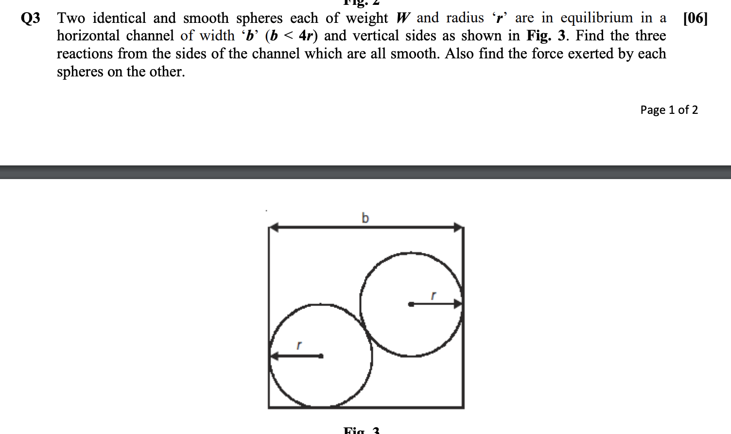 Solved [06] Q3 Two Identical And Smooth Spheres Each Of | Chegg.com