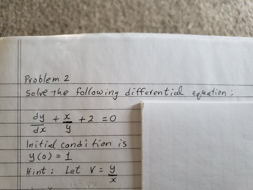 Solved Problem 1 solve the following differential equation | Chegg.com