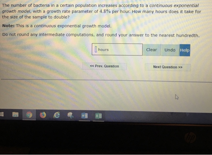 Solved The number of bacteria in a certain population | Chegg.com