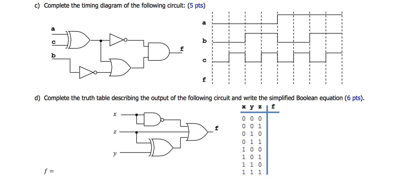 Solved a) The following is the timing diagram of a logic | Chegg.com