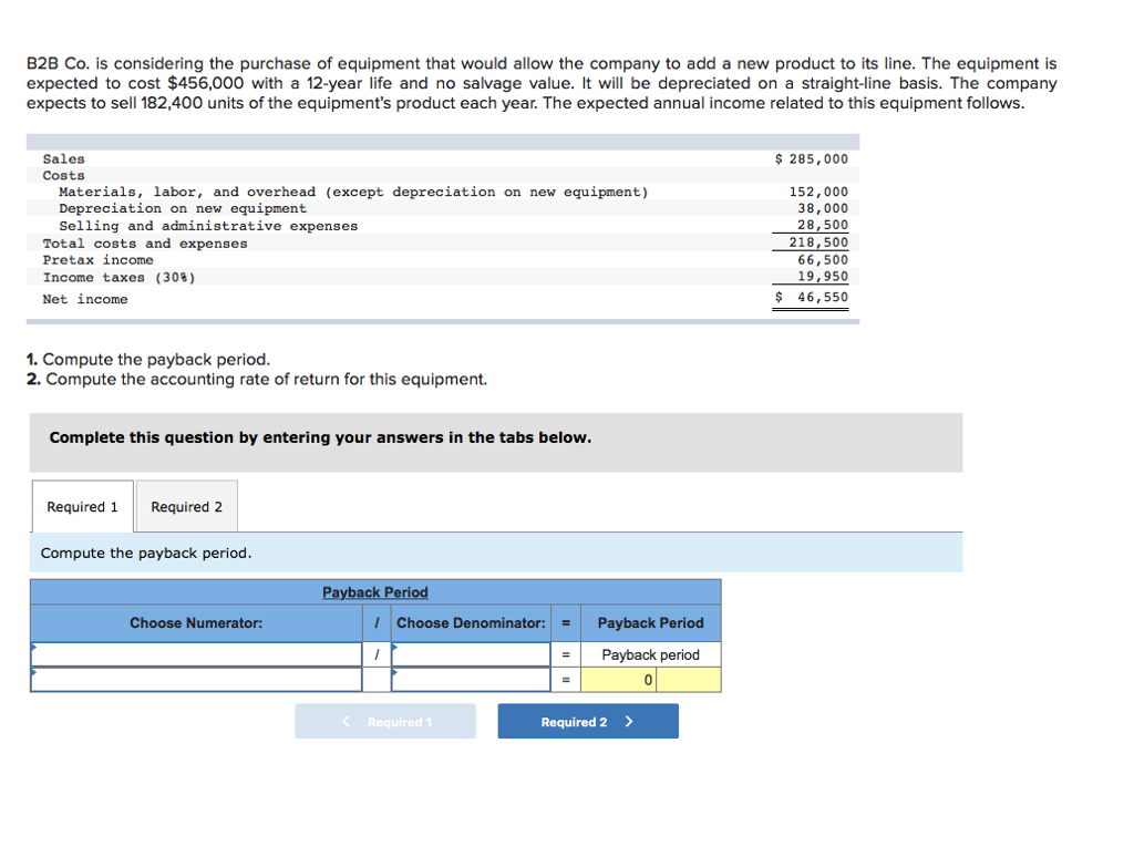 Solved B2B Co. is considering the purchase of equipment that