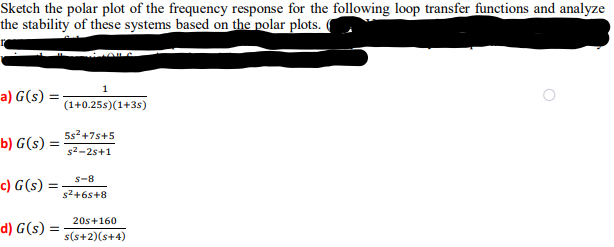 Solved Sketch The Polar Plot Of The Frequency Response For | Chegg.com