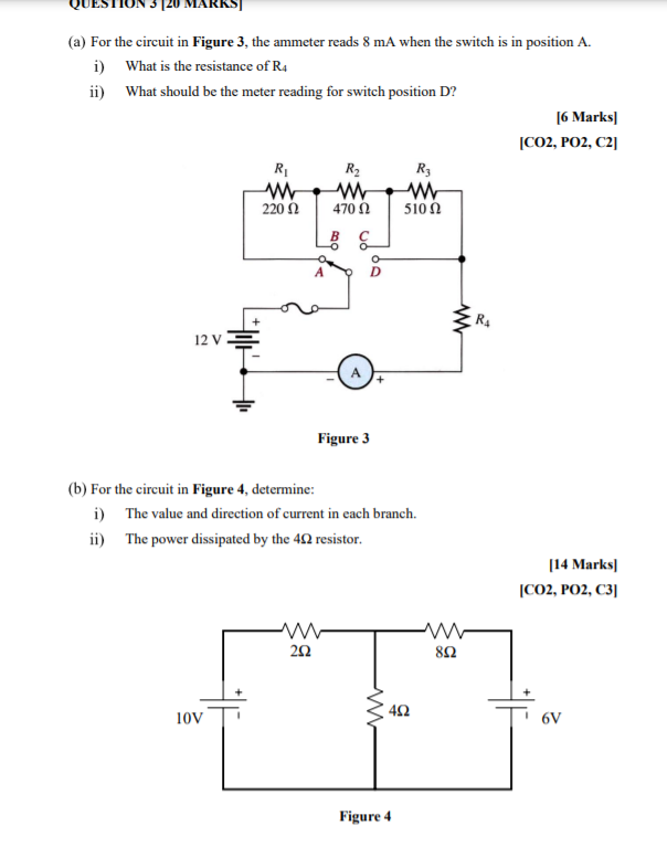 Solved (a) For The Circuit In Figure 3, The Ammeter Reads 8 