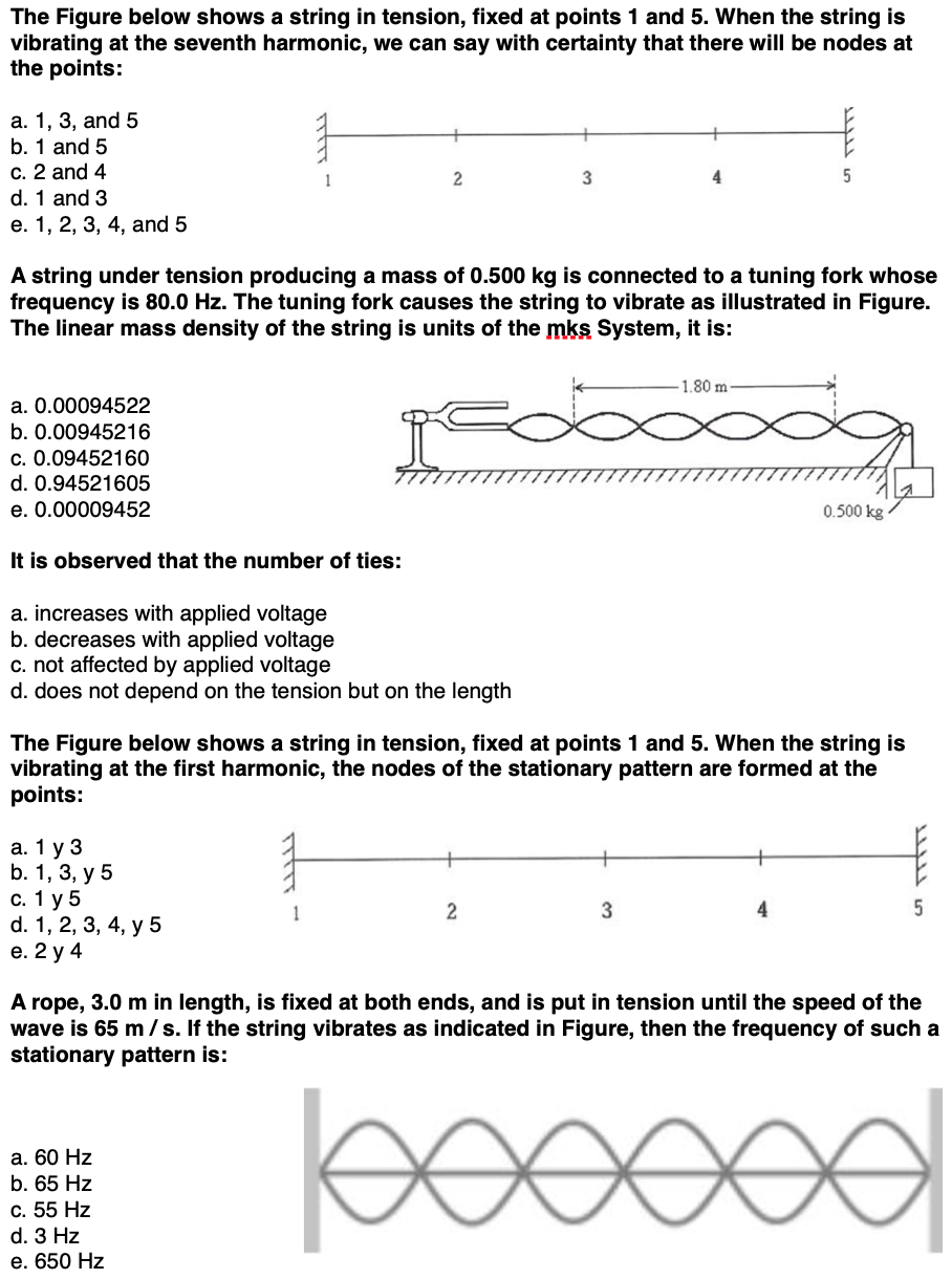 Solved The Figure below shows a string in tension, fixed at