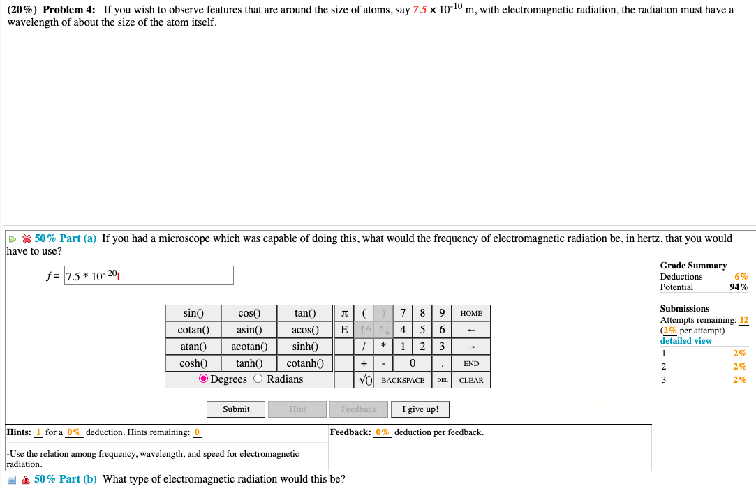 Solved have to use? f= Hints: 1 for a 0% deduction. Hints | Chegg.com