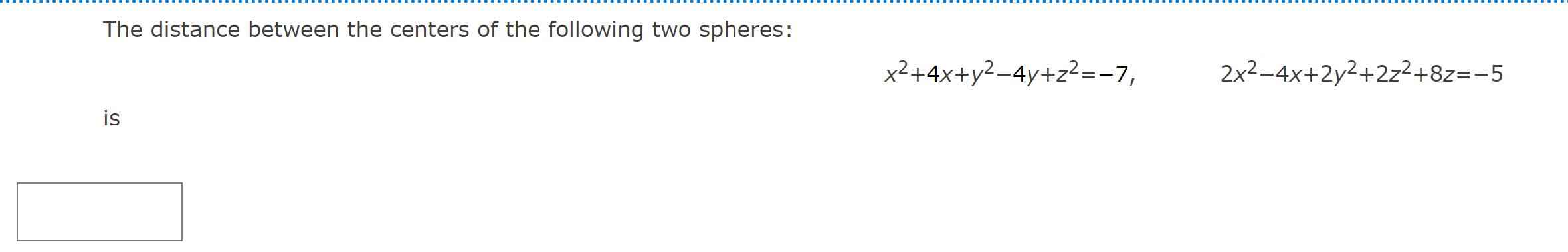 Solved The distance between the centers of the following two | Chegg.com