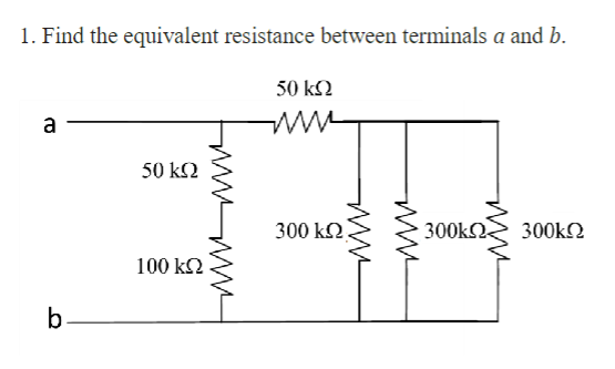 Solved 1. Find The Equivalent Resistance Between Terminals A | Chegg.com