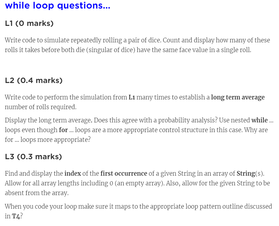 Using a for loop, simulate rolling two dice