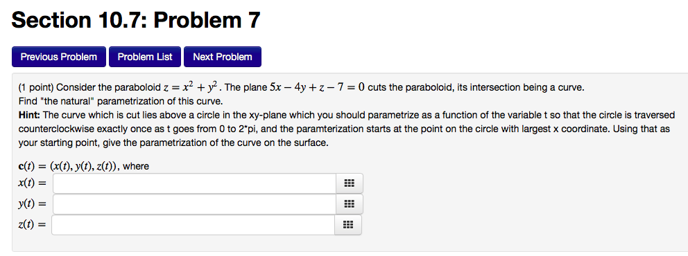 Solved Section 10.7: Problem 7 Previous Problem Problem List | Chegg.com