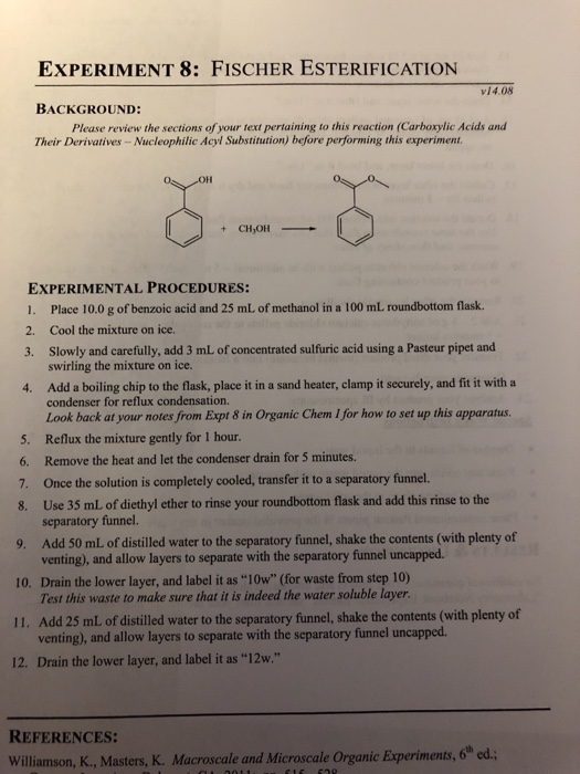 fischer esterification lab experiment