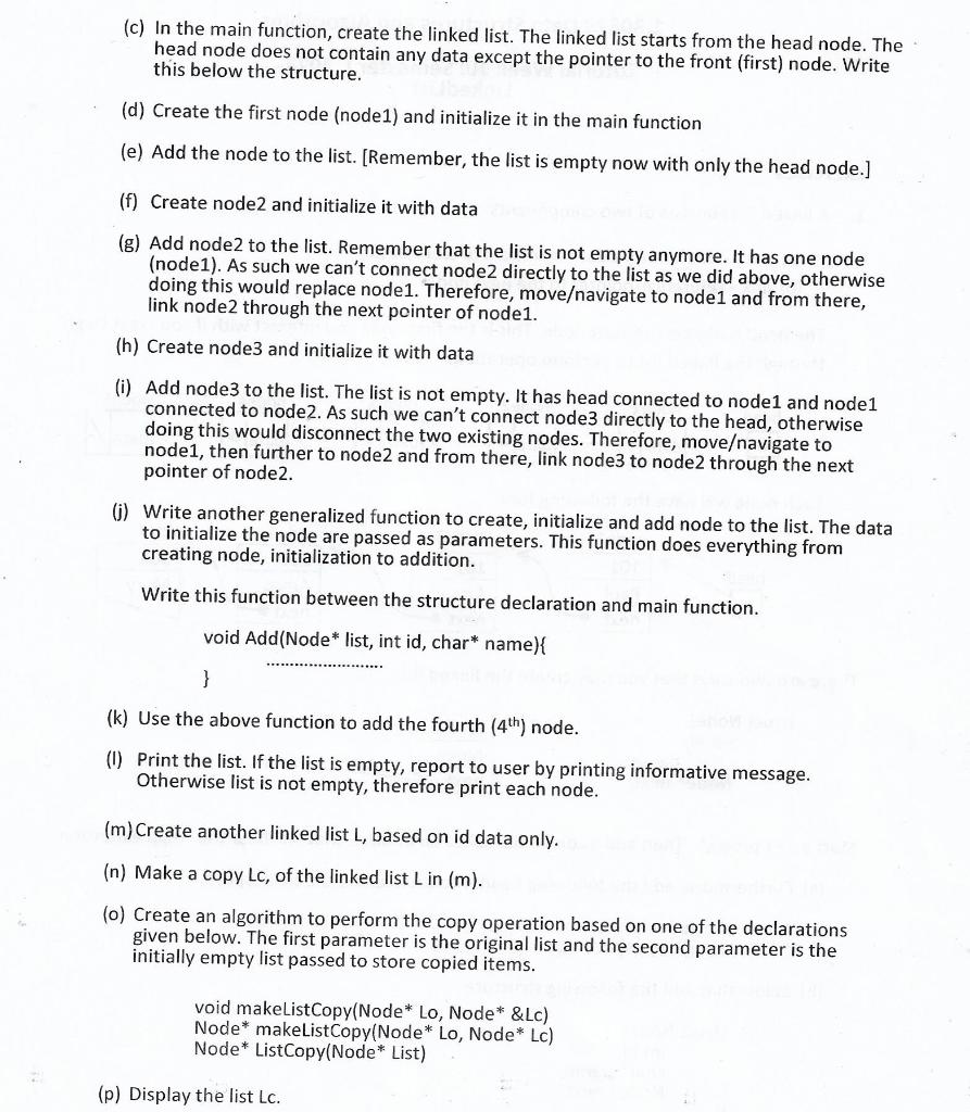 Solved Exercises 1. A linked list consists of two | Chegg.com