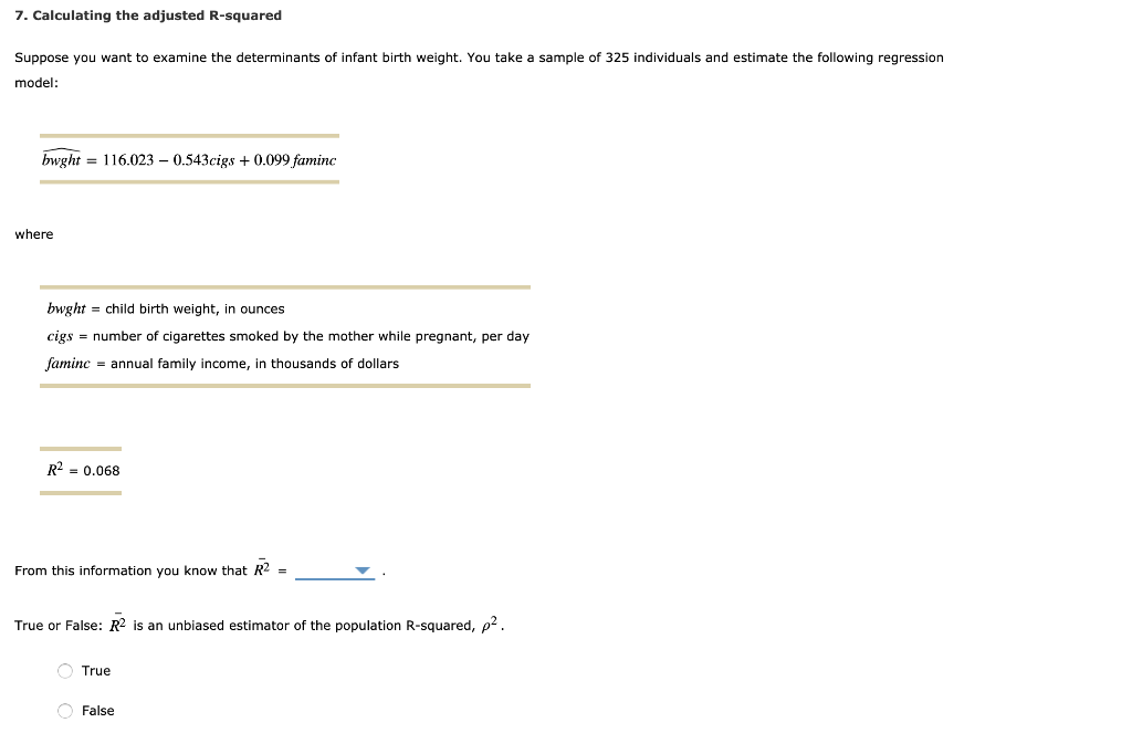 7. Calculating the adjusted R-squared Suppose you | Chegg.com