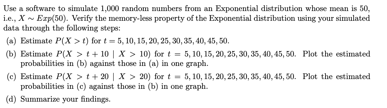 Solved Use a software to simulate 1,000 random numbers from | Chegg.com