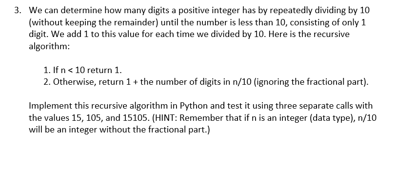 Solved 3. We Can Determine How Many Digits A Positive | Chegg.com