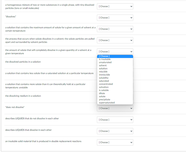 Solved Hello, Please use the Drop Down and help me to answer | Chegg.com