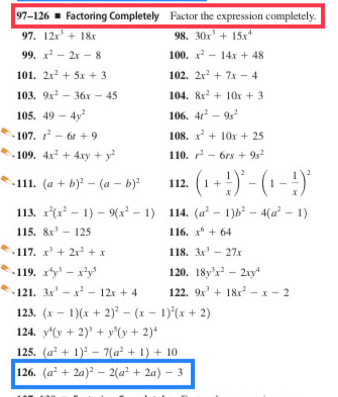 Solved 97-126Factoring Completely Factor the expression | Chegg.com