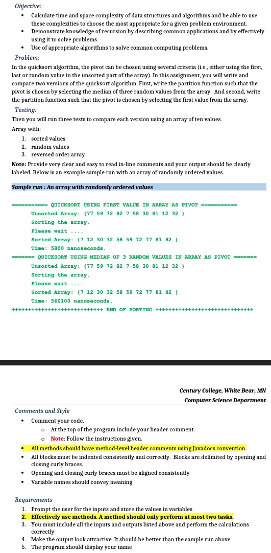 Solved Objective: - Calculate time and space complexity of | Chegg.com
