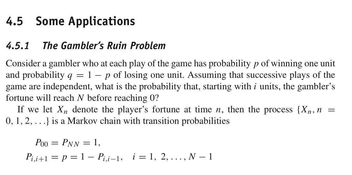 Solved Question 6 Gamblers Ruin problem: Consider a (fair)