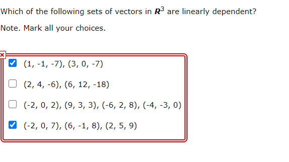 Solved Which of the following sets of vectors in R3 are | Chegg.com