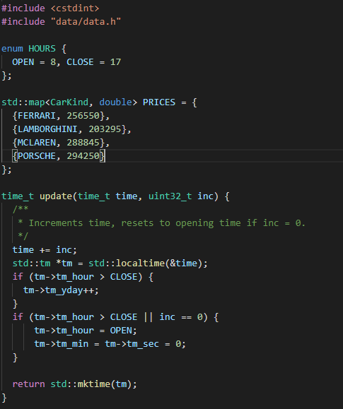 C++ The leading high-end sports car dealer in | Chegg.com
